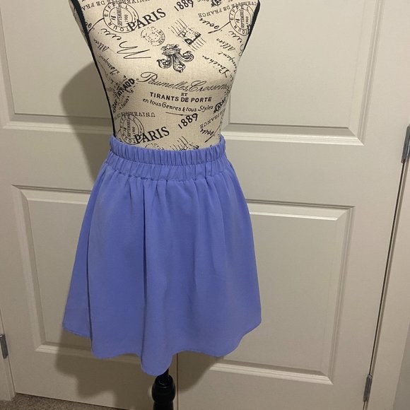 purple/periwinkle above the knee dynamite skirt with gold zipper - Picture 1 of 4